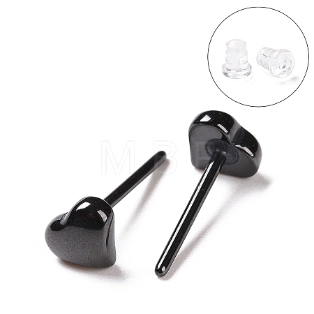 Hypoallergenic Bioceramics Zirconia Ceramic Heart Stud Earrings EJEW-Z023-08C-1