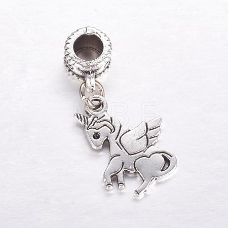 Tibetan Style Alloy European Dangle Charms MPDL-J041-04AS-1