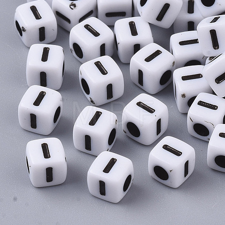 White Opaque Acrylic Beads MACR-R869-02I-1