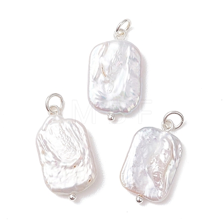 Natural Baroque Pearl Keshi Pearl Pendants PALLOY-JF04966-1
