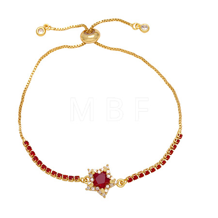 Adjustable Brass Box Chain Slider Bracelets WGB5F0D-01-1