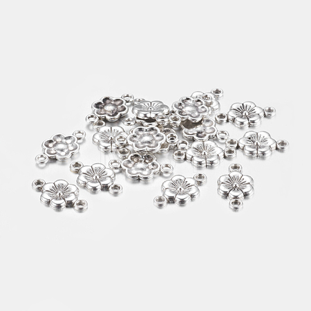 Tibetan Style Alloy Flower Links Connectors LF5093Y-1
