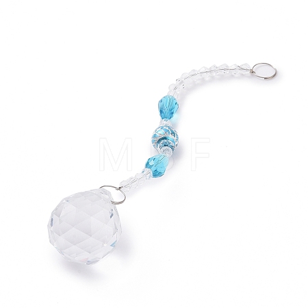 Faceted Crystal Glass Ball Chandelier Suncatchers Prisms AJEW-G025-A07-1