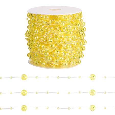 Acrylic Round Beaded Link Chains DIY-MB0007-001F-1
