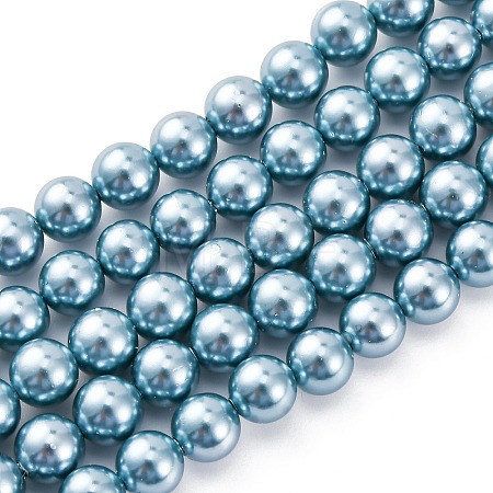 Shell Pearl Beads Strands BSHE-K015-6mm-02-1