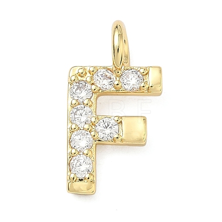 Brass Micro Pave Clear Cubic Zirconia Pendants KK-I476-01G-F-1