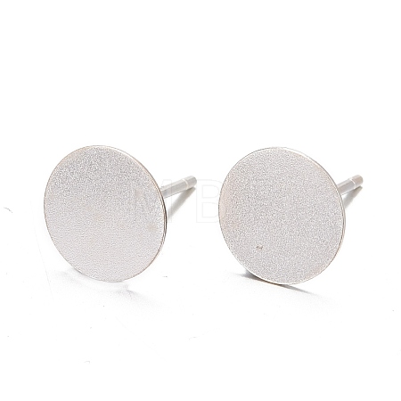 925 Sterling Silver Flat Pad  Stud Earring Findings STER-K167-045G-S-1