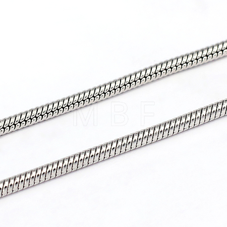 Tarnish Resistant 304 Stainless Steel Round Snake Chains CHS-L001-163-2mm-1