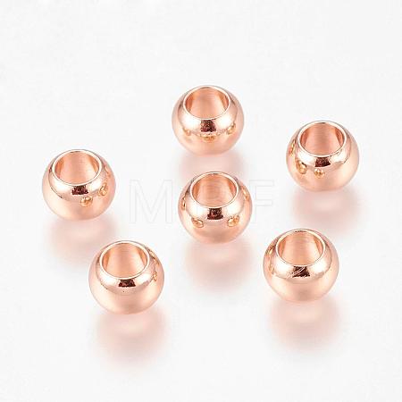 Environment Brass European Beads KK-P120-03RG-1