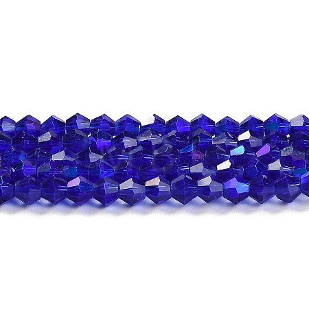 Transparent Electroplate Glass Beads Strands GLAA-F029-2mm-D06-1