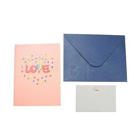 Rectangle 3D Pop Up Paper Greeting Card AJEW-F064-01D-1
