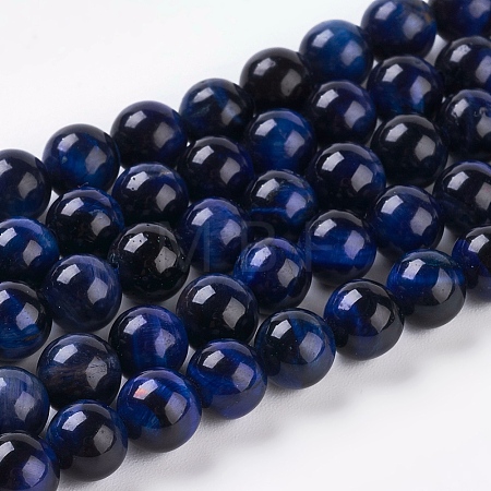 Natural Blue Tiger Eye Beads Strands G-G099-6mm-13-1