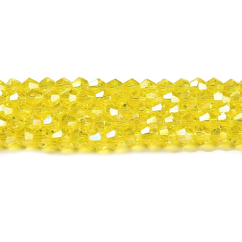 Transparent Electroplate Glass Beads Strands EGLA-A039-T4mm-B21-1