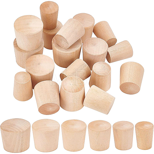 18Pcs 6 Style Bamboo Bottle Stoppers FIND-BC0002-86-1