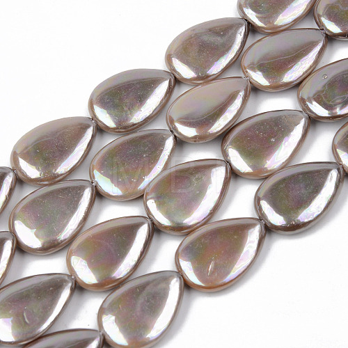 Electroplate Natural Freshwater Shell Beads Strands SHEL-R049-026C-1