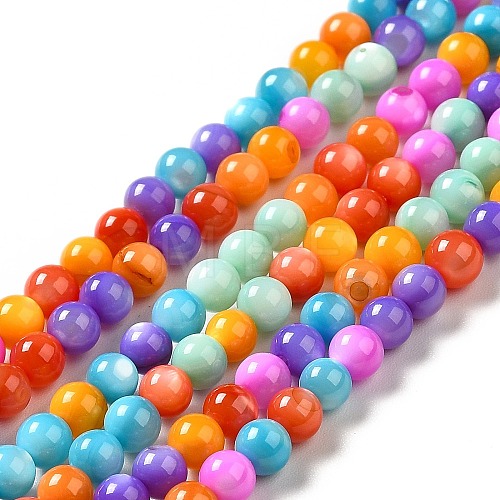 Dyed Natural Freshwater Shell Beads Strands X-SHEL-G014-05C-04-1