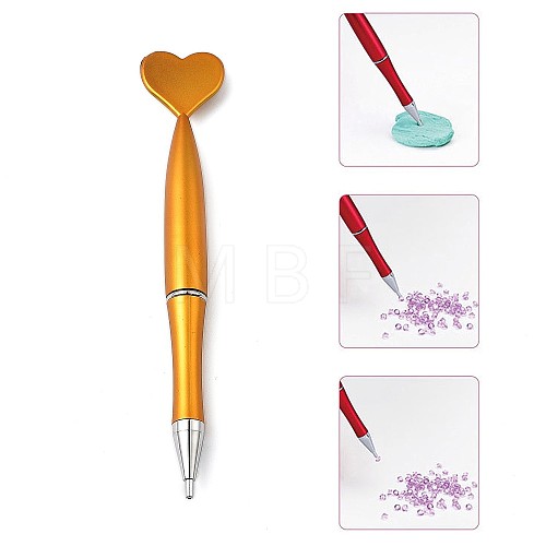 Heart ABS Plastic Nail Art Rhinestones Pickers Pens AJEW-C040-02F-1