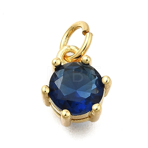 Brass Pave Cubic Zirconia Pendants KK-V002-23G-04-1