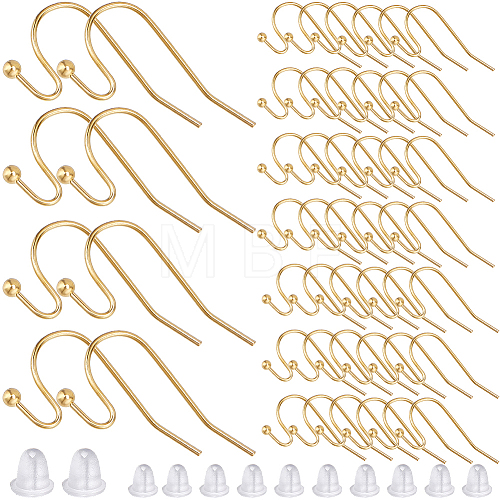 SOFPLATE 300Pcs Brass Earring Hooks KK-SP0001-35G-1