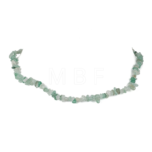 Natural Green Aventurine Chip Beaded Necklace NJEW-JN04615-14-1