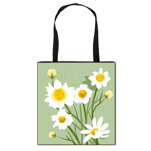 Daisy Flower Printed Polyester Shoulder Bag PW-WG89199-14-1