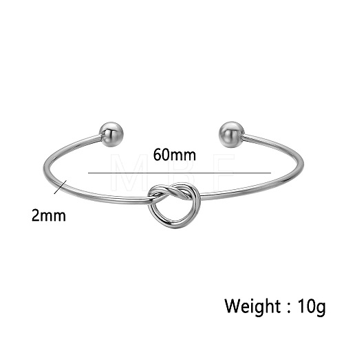 Stylish Knot Stainless Steel Cuff Bangles NA2326-3-1