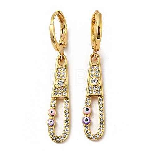 Real 18K Gold Plated Brass Dangle Leverback Earrings EJEW-A033-17G-01-1