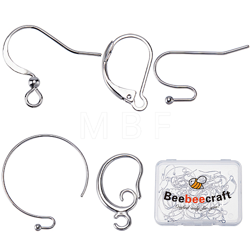 Beebeecraft 50Pcs 5 Style Brass Earring Findings KK-BBC0012-59-1