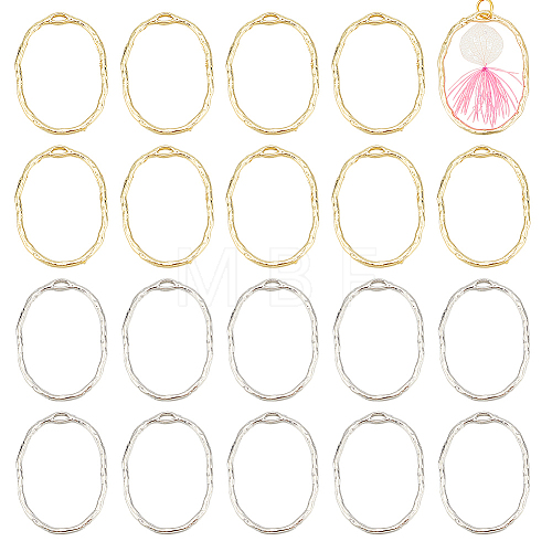 Unicraftale 40Pcs 2 Colors Alloy Open Back Bezel Pendants FIND-UN0003-23-1