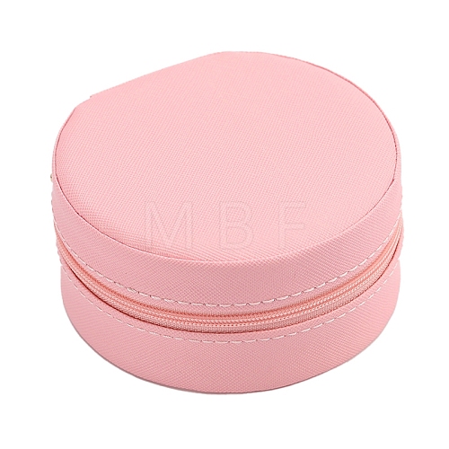 Round PU Leather Jewelry Zipper Boxes PW-WG47132-07-1