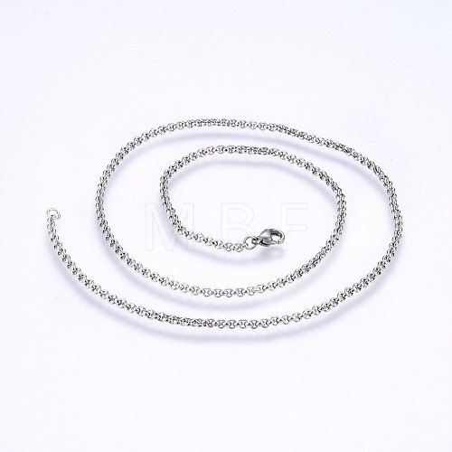 Tarnish Resistant 304 Stainless Steel Cable Chain Necklaces NJEW-P226-02P-01-1