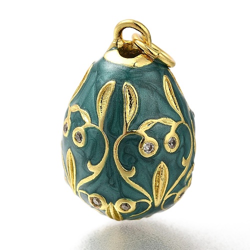 Brass Enamel Pendants KK-K389-149G-02-1