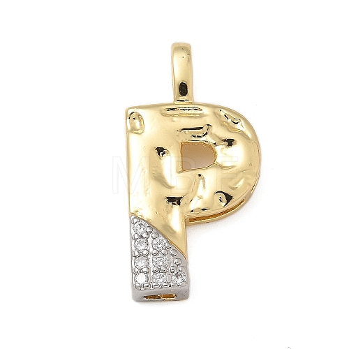 Brass Micro Pave Cubic Zirconia Pendants KK-B126-02G-P-1