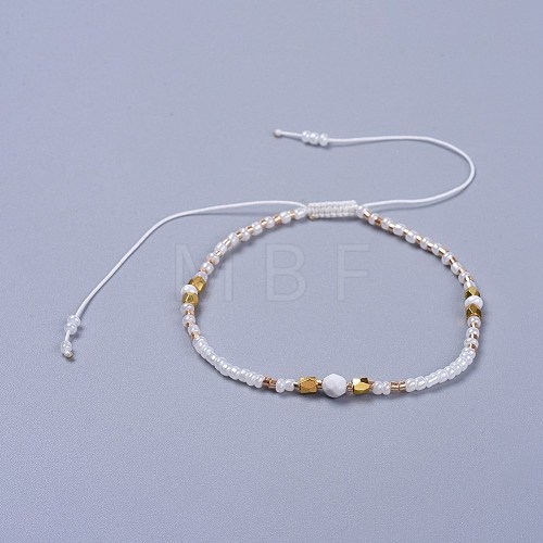 Adjustable Nylon Thread Braided Beads Bracelets BJEW-JB04379-01-1
