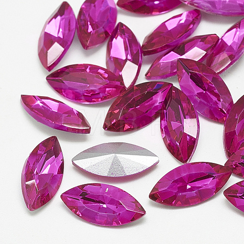 Pointed Back Glass Rhinestone Cabochons RGLA-T083-5x10mm-09-1