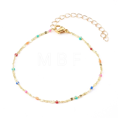Brass Enamel Lumachina Chain Bracelets BJEW-JB05965-1