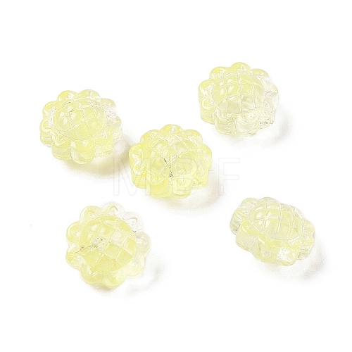 Transparent Spray Painted Glass Beads X-GLAA-I050-06J-1