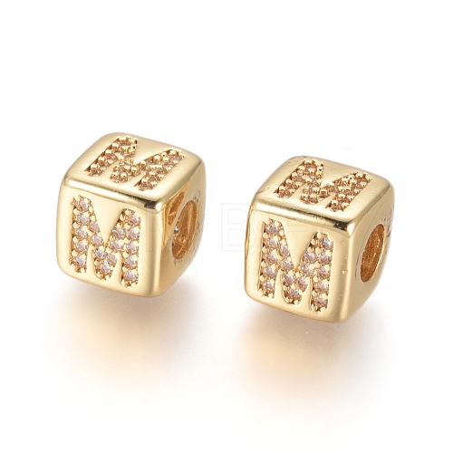 Brass Micro Pave Cubic Zirconia European Beads ZIRC-G162-13G-M-1