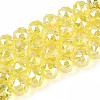 AB Color Plated Transparent Glass Round Beads Strands EGLA-T029-8mm-12T-16-1