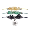 3Pcs Constellations Adjustable Nylon Cord Braided Bead Bracelets for Women Men BJEW-JB11325-06-2