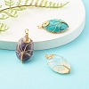 Natural & Synthetic Gemstone Wire Wrapped Pendants PALLOY-JF00744-2