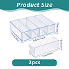 2Pcs 4 Grids Transparent Acrylic Storage Drawer Minifigures Display Case ODIS-WH0079-057-2