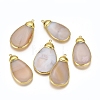 Edge Golden Plated Natural Agate Pendants G-E562-13-2