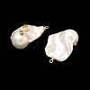 Brass & Pearl Micro Pave Cubic Zirconia Pendants KK-H259-13D-G01-2