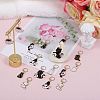 Alloy Enamel Cat Pendant Locking Stitch Markers HJEW-SW00038-4