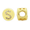 Brass Micro Pave Clear Cubic Zirconia Beads KK-T030-LA843-SX3-2