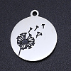 Non-Tarnish 201 Stainless Steel Etched Pendants STAS-N090-JN798-1