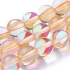 Synthetic Moonstone Beads Strands G-F143-6mm-15-1