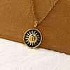 Vintage Real 18k Gold Plated Titanium Steel Black Enamel Pendant Necklaces for Women QI4661-1-1