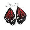 Bohemian Style Green Butterfly Wing Glass Bead Handmade Dangle Earrings TT3969-2